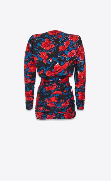 SAINT LAURENT Dresses Woman silk jacquard draped dress b_V4